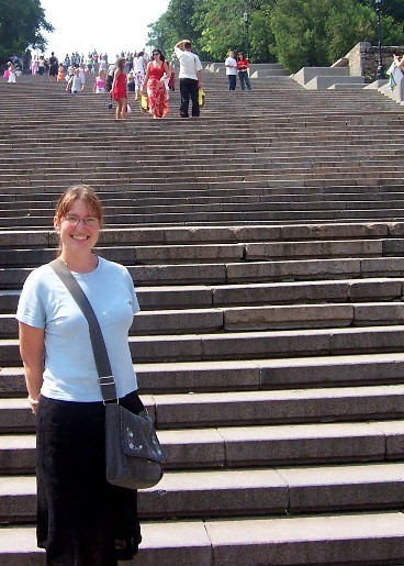 Carrie on the Potemkin Stairs.